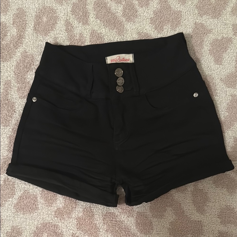 Women's Black High-Waisted Shorts